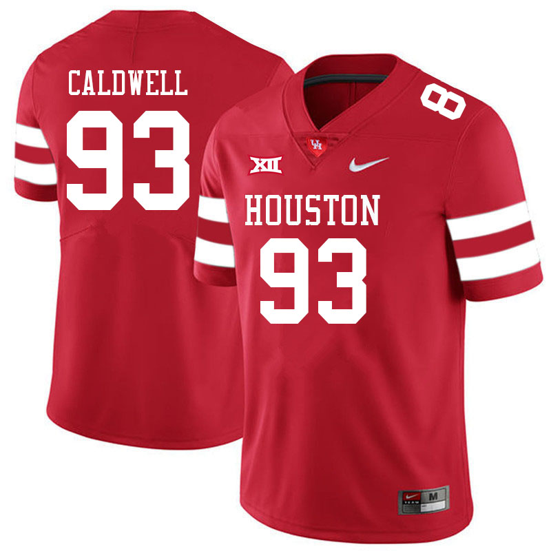 Men-Youth #93 Jamaree Caldwell Houston Cougars College Big 12 Conference Football Jerseys Sale-Red